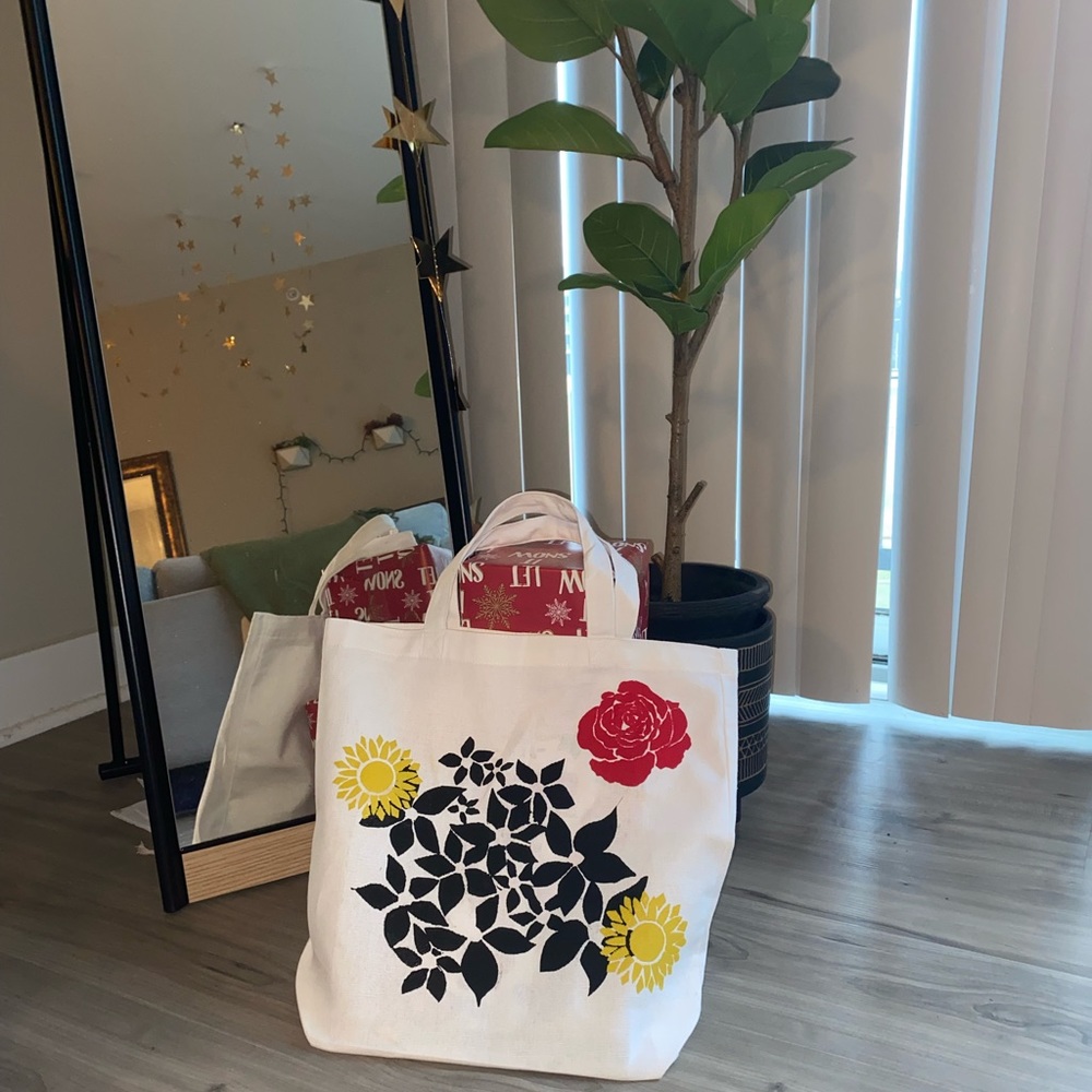 🌼🌹Floral print canvas bag🌹🌼